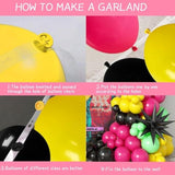 80S 90S Party Decorations, Disco Balloon Arch Kit 80S 90S Theme Party Decorations, 80S 90S Balloon Arch Include Rose Red Black Yellow Green Latex Balloons Disco Foil Balloons For 80S 90S Party Decor