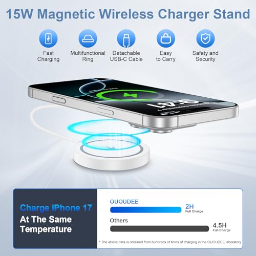 Magnetic Wireless Charger for iPhone Mag-Safe Charger Pad for iPhone 17 Pro Max/16/15/14/13/ Galaxy S26 Ultra/S26/S25/S24/S23/S22/S21/S20/15W