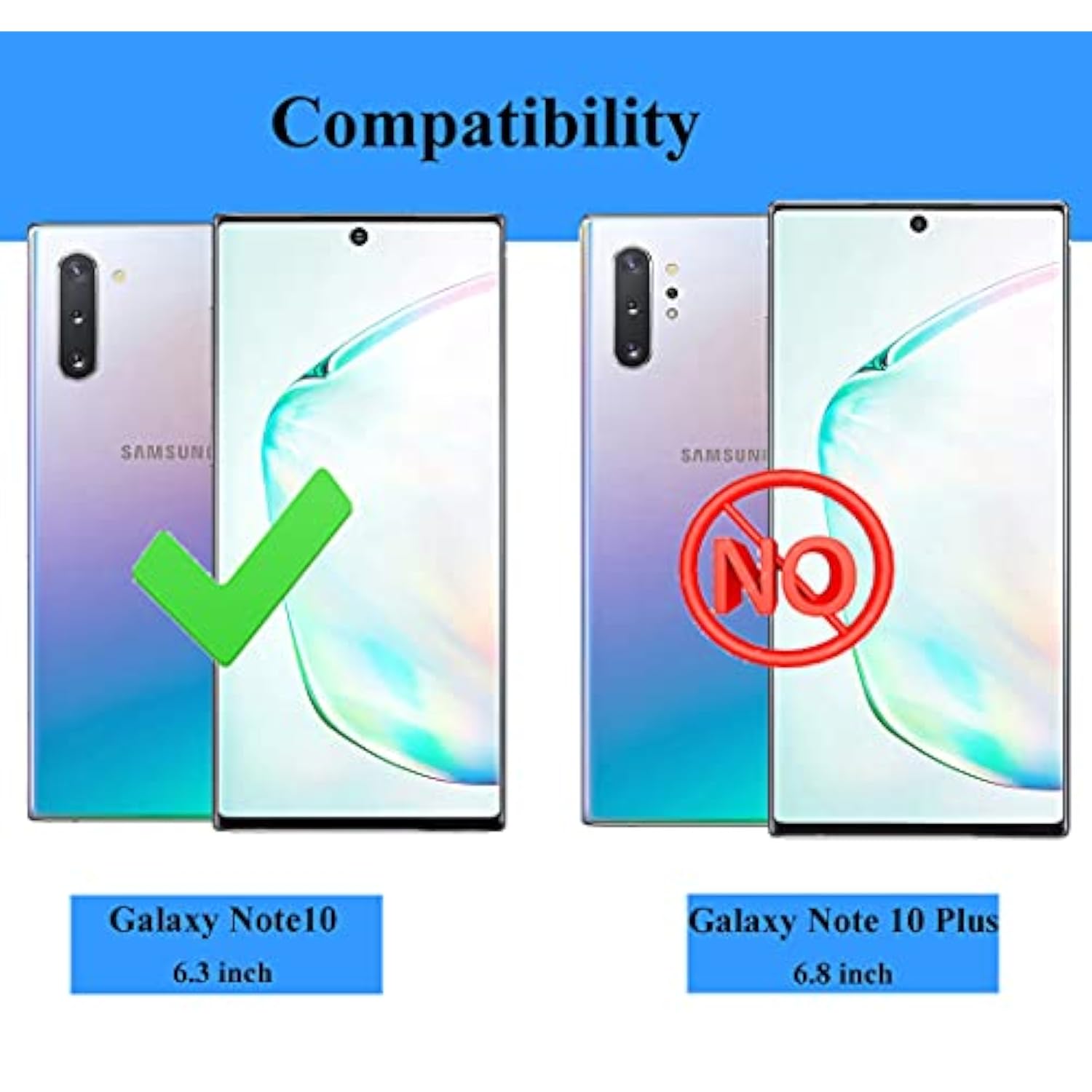 For Samsung Galaxy Note 10 Case, Note10 Case With Hd Screen Protectors, Military-Grade Metal Ring Holder Kickstand 15Ft Drop Tested Shockproof Cover Case For Samsung Note 10 (2019) Black