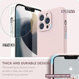 Compatible With 13 Pro Case With Screen Protector, (Camera Protection & Soft Microfiber Lining) Liquid Silicone Phone Case 6.1 Inch 2021, Pink Sand