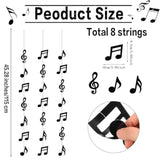 8 Pcs Music Notes Party Decorations Musical Birthday Hanging Decorations Music Notes Paper Garland Banner For 50S 80S Birthday Baby Shower Wedding Party Supplies Ceiling Decor(Black)