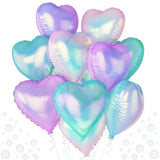 12 Pcs 18" Iridescent Crystal Heart Balloons for Parties