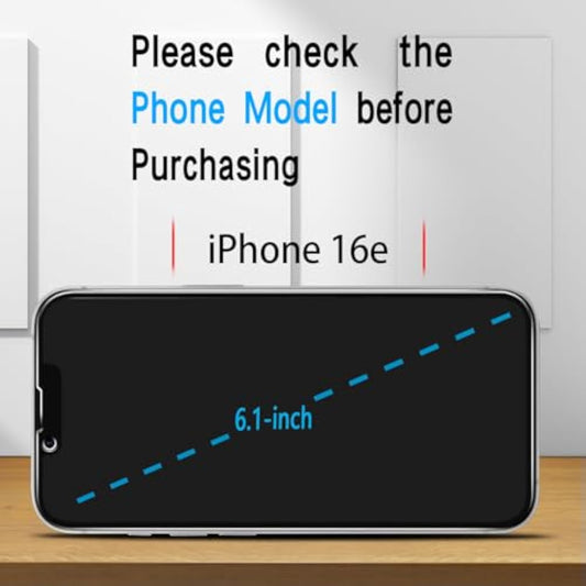 (2+2 Pack Privacy Screen Protector For Iphone 16E/Se 2025 Tempered Glass With Camera Lens Protection, Anti Spy, Private Protector, Scratch Resistant, Case Friendly