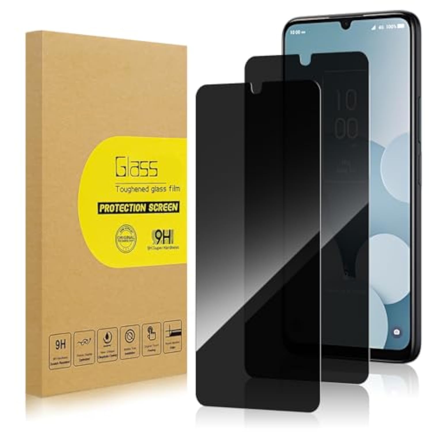 2 Pack Privacy Screen Protector For Tcl 40 Xl[Anti-Spy Tempered Glass], Ultra Hd, Anti-Scratch, Bubble-Free, Easy Install 9H Protective Glass For Tcl 40 Xl