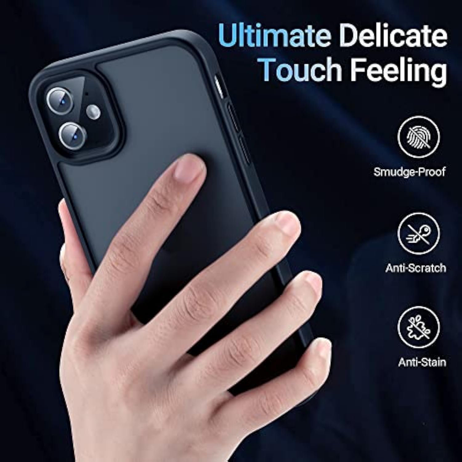For Iphone 11 Phone Case, Shockproof For Iphone 11 Case, Military Grade Drop Protection, Protective Hard Back Slim Translucent Case For Iphone 11 6.1'', Frosted Black