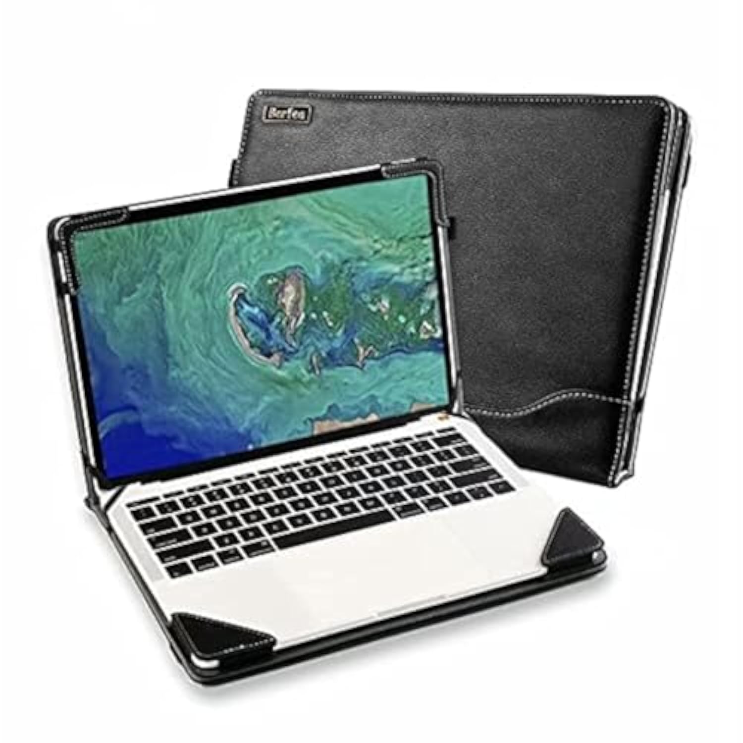 Laptop Sleeve, Protective Case Cover Compatible With Hp Probook 450 G8/G9, 455 G10/G9/G8, Envy X360 15-Ew Series 15.6 Inch Laptops, Pu Leather, Business Design, Stand Function, Pen Holder