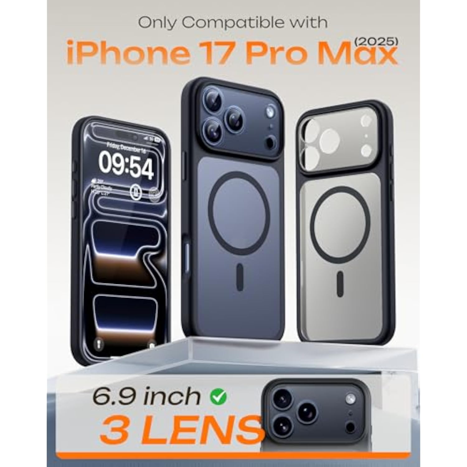 iPhone 17 Pro Max Case Compatible with MagSafe Black