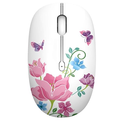 M101 Wireless Mouse Cute Silent Computer Mice With Usb Receiver, 2.4G Optical Wireless Travel Mouse 1600 Dpi For Laptop, Notebook, Pc, Computer (Butterfly)