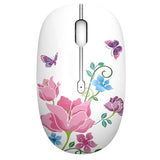M101 Wireless Mouse Cute Silent Computer Mice With Usb Receiver, 2.4G Optical Wireless Travel Mouse 1600 Dpi For Laptop, Notebook, Pc, Computer (Butterfly)