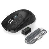 R6Pro 39G Superlight Wireless Gaming Mouse,Pixart Paw3950Max 42000 Dpi,Mcu Nodic 52840 Computer Mouse,8K Polling Rate Web Driver,Bt/2.4Ghz/Wired Tri-Mode Mice With Coiled Cable-Black&Tape