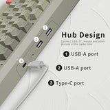 Xvx Wired 75% Retro Gaming Keyboard With 2 Hub Ports, M87 Pro Mechanical Keyboard With Customizable Switches, Compact Gamer Rgb - Grey