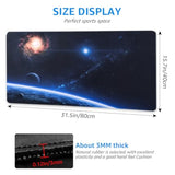 Extended Xxl Desk Mat With Cosmic Design,Space Galaxy With Gaming Mouse Pad, Computer Mouse Pad With Blue Earth And Stars,Mouse Pad Gaming For Gamer, Office & Home?31.5X15.7 Inches