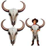 2Pcs Western Long Horn Cow Balloons – Cowboy Longhorn Foil Balloons for Cowgirl Party, Ranch Birthday, Last Rodeo Bachelorette, Halloween, and Wild West Baby Shower Decorations (25.6" x 31.5")