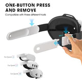 Vr Head Set Strap With 10000Mah Battery For Meta Quest 3/3S - Patented One-Click Release, Adjustable Detachable Design Compatible With Quest 2 3/3S, Balanced And Comfortable Vr Gaming