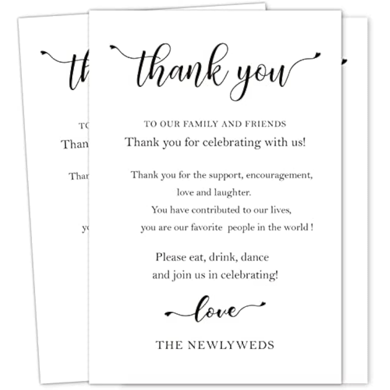 Wedding Thank You Place Setting Cards, 50 Pieces, 4 X 6 In, Table Centerpieces And Decorations, Favors For Guests