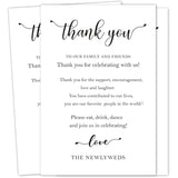 Wedding Thank You Place Setting Cards, 50 Pieces, 4 X 6 In, Table Centerpieces And Decorations, Favors For Guests