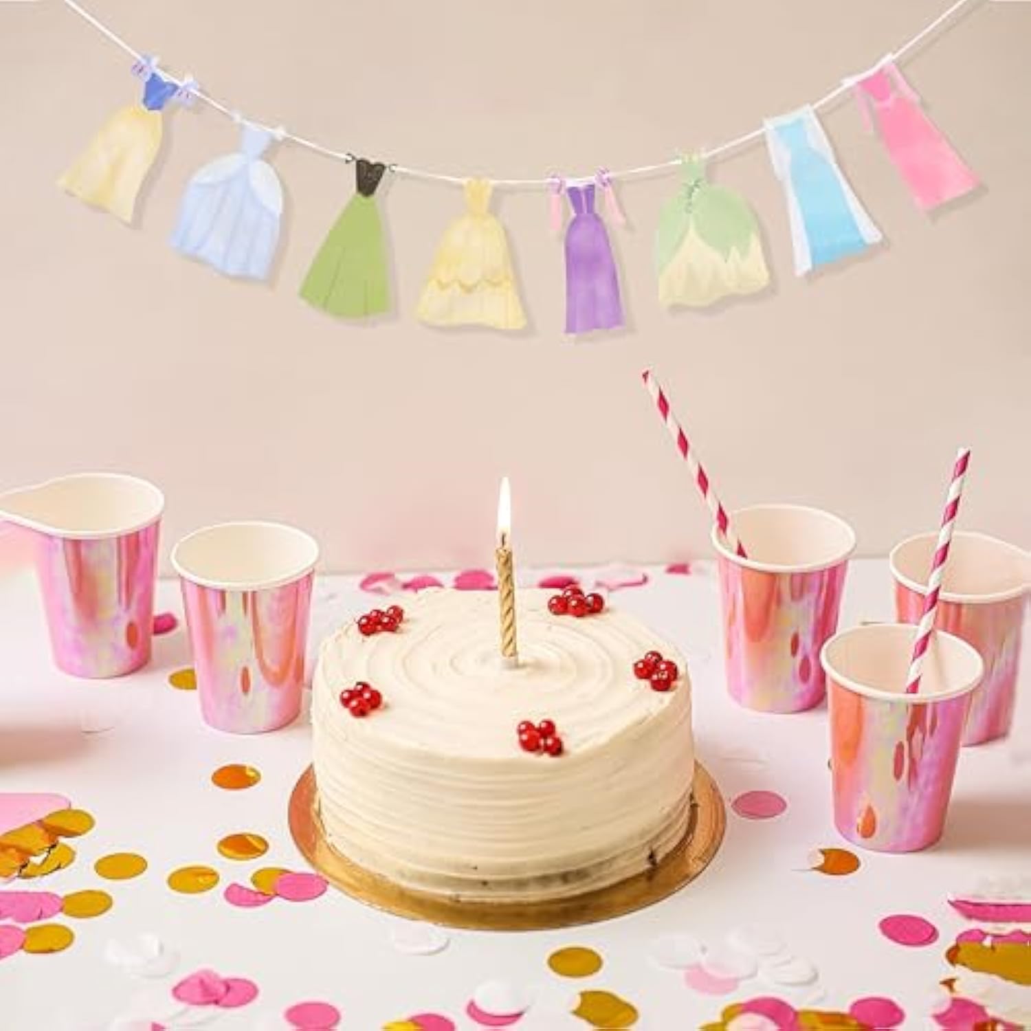 Princess Party Banner — First Birthday Dress Bunting for Girl's Celebration