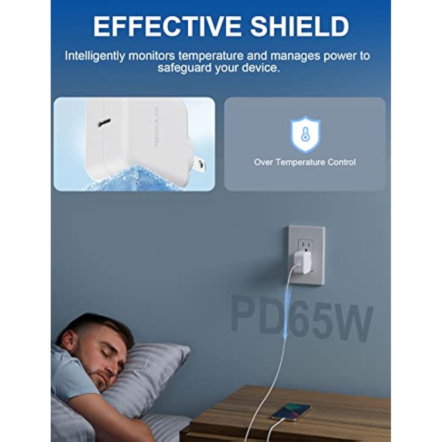 65W Usb C Gan Charger Cube, Pd Power Delivery Fast Type C Charging Block Include Cable, Wall Charger With Foldable Plug For Iphone 14/13/12/11, Xs/Xr/X, Ipad, Macbook Pro, Pixel, Galaxy & More