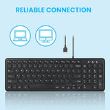 Periboard-213U Wired Silent Usb Scissor Keyboard - 14.45X4.76X0.70 Inches Compact Design With Number Pad - Black - Us English (Pb-213Bus-11738)