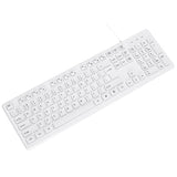 Mcsaite Wired White Usb 104 Keys Computer Keyboard With Stands,Waterproof - Us Layout Compatible For Windows, Pc, Laptop