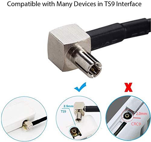 Ts9 To Sma Female External Antenna Adapter 12'' Cable Pigtail For Usb Modems, Hotspots & Routers - Pack Of 2