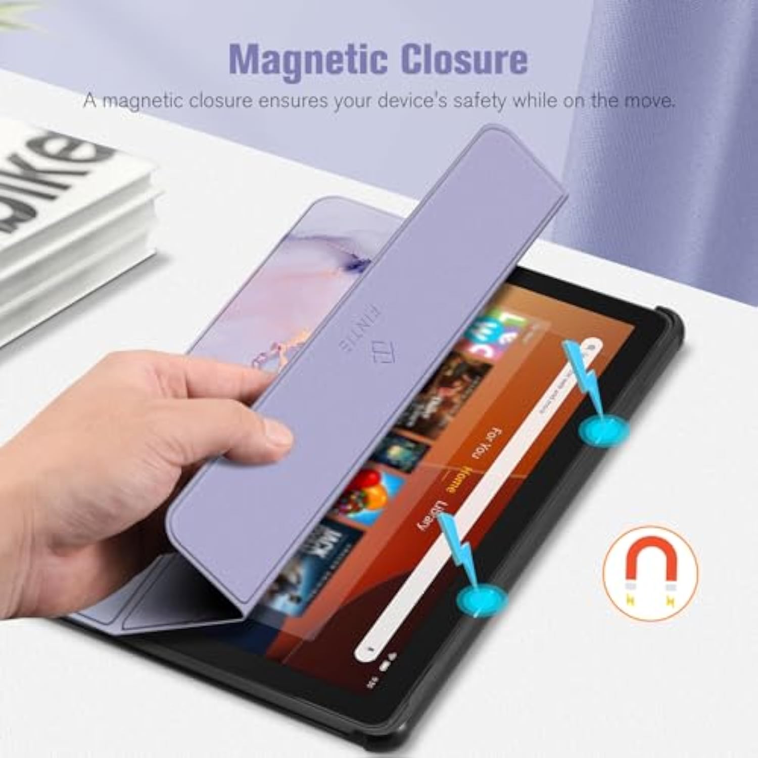 Fintie Slim Case For Allnew Fire Hd 10 Tablet (13Th Generation, 2023 Release) Trifold Lightweight Hard Shell Stand Cover With Auto Wake/Sleep, Lilac Marble