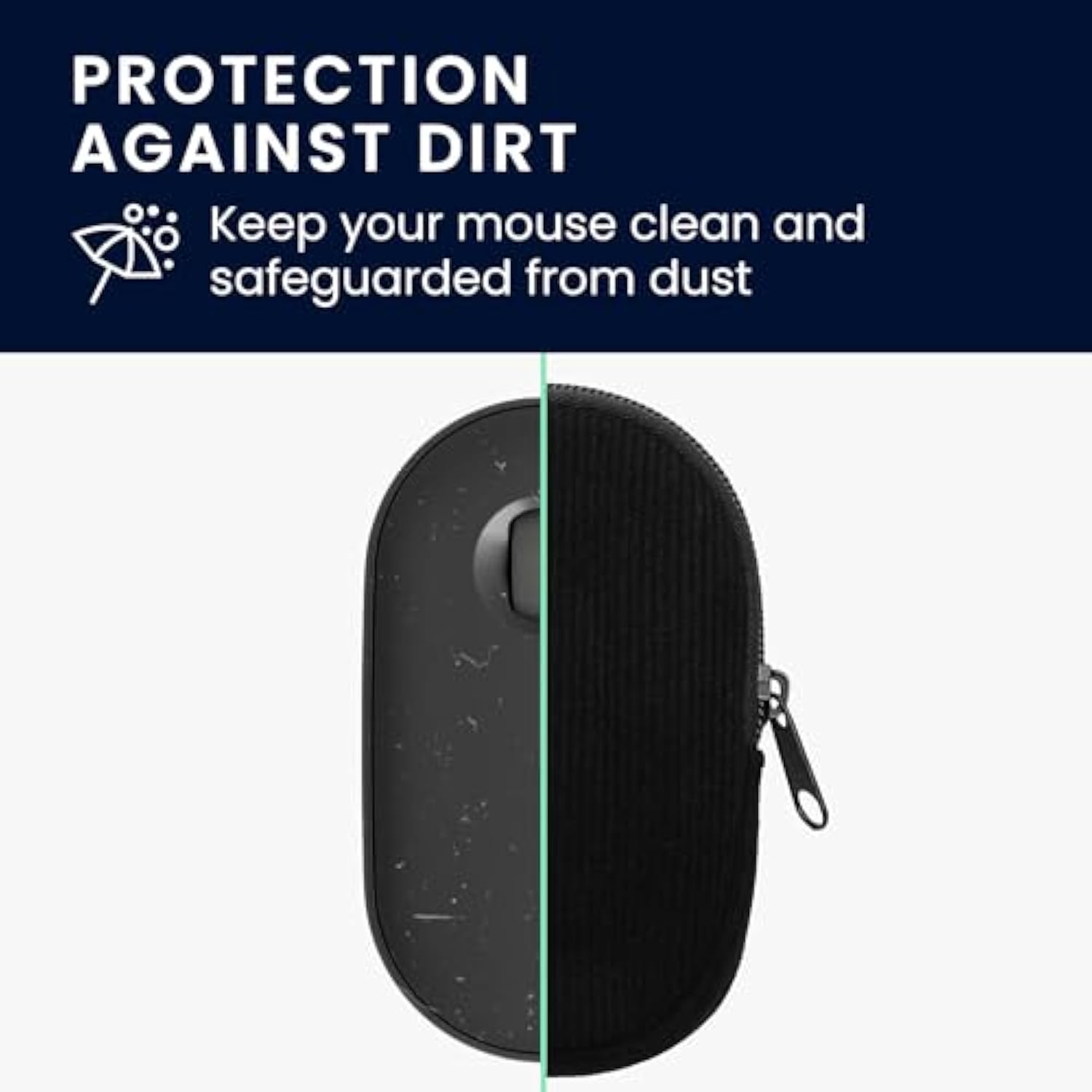 kwmobile Mouse Case for Logitech Pebble Mouse 2 M350s / M350 Carry Case - Protective Carry Pouch for Bluetooth Mouse - Soft Neoprene Protection - Black