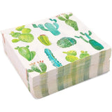 Succulent Cactus Paper Napkins For Fiesta Birthday Party - Cactus Party Decorations - 6.5 Inches (100 Pack)