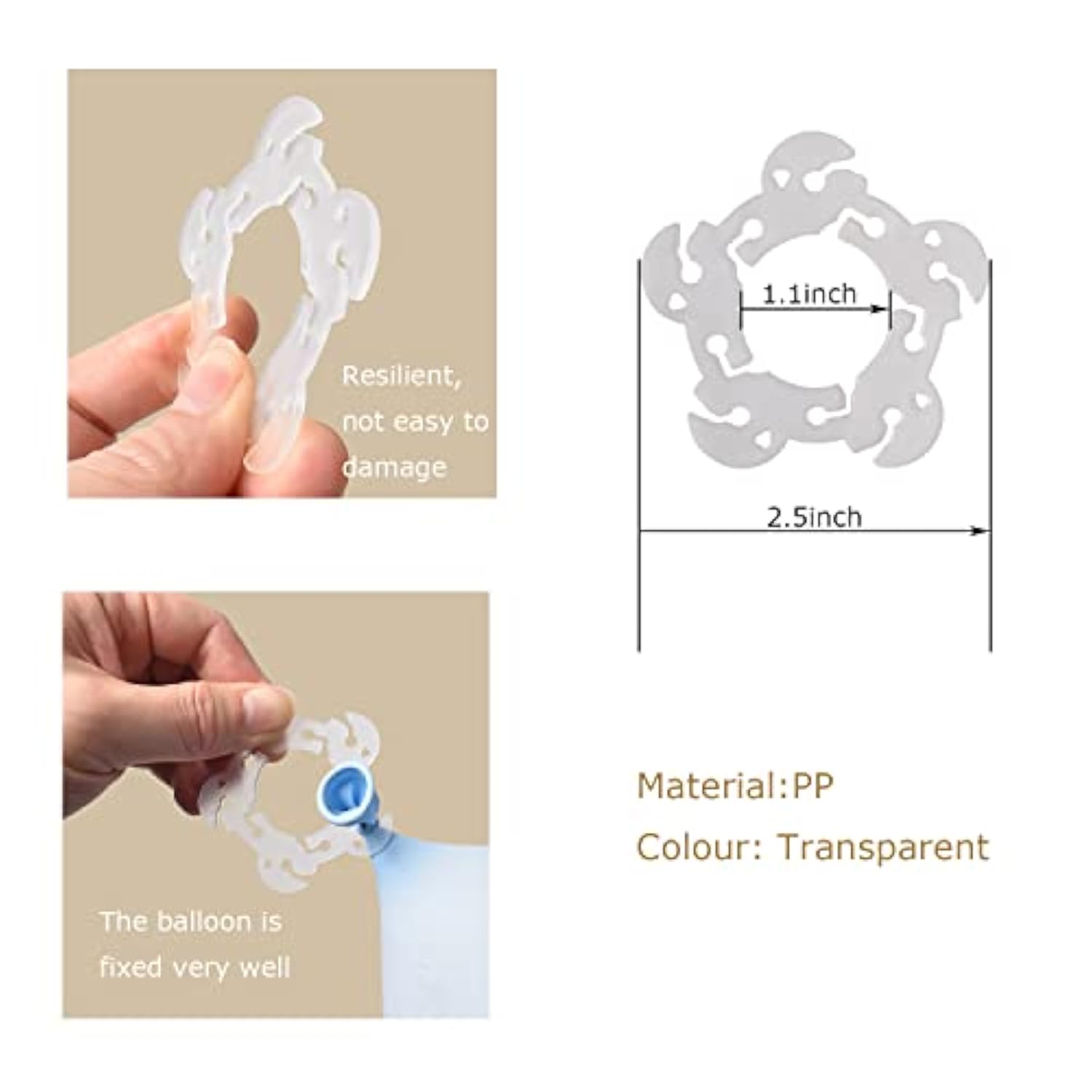 Balloon Clips, Balloon Arch Bracket Buckle, Balloon Connectors Clip Holders For Decor Balloon Arch Column Stand Garland Birthday Wedding Baby Shower Party Decorations (Diameter 2.5 Inch)