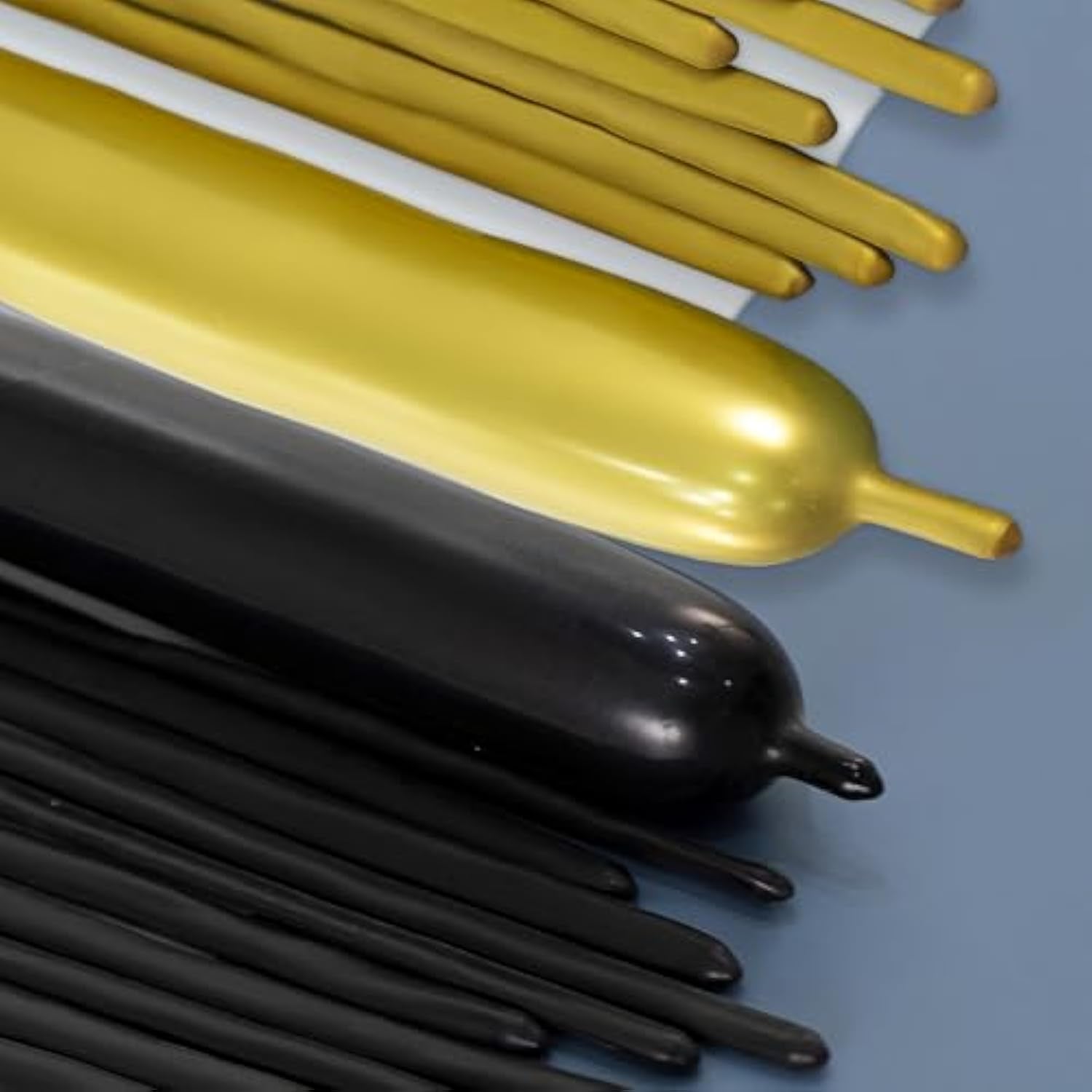 260 Pcs Black and Gold Balloons Set with Long Twist Balloons for Party Decor