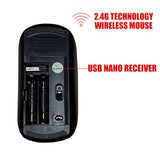2.4G Wireless Mouse With Cute Pattern Design For All Laptops And Desktops With Nano Receiver - Airplanes