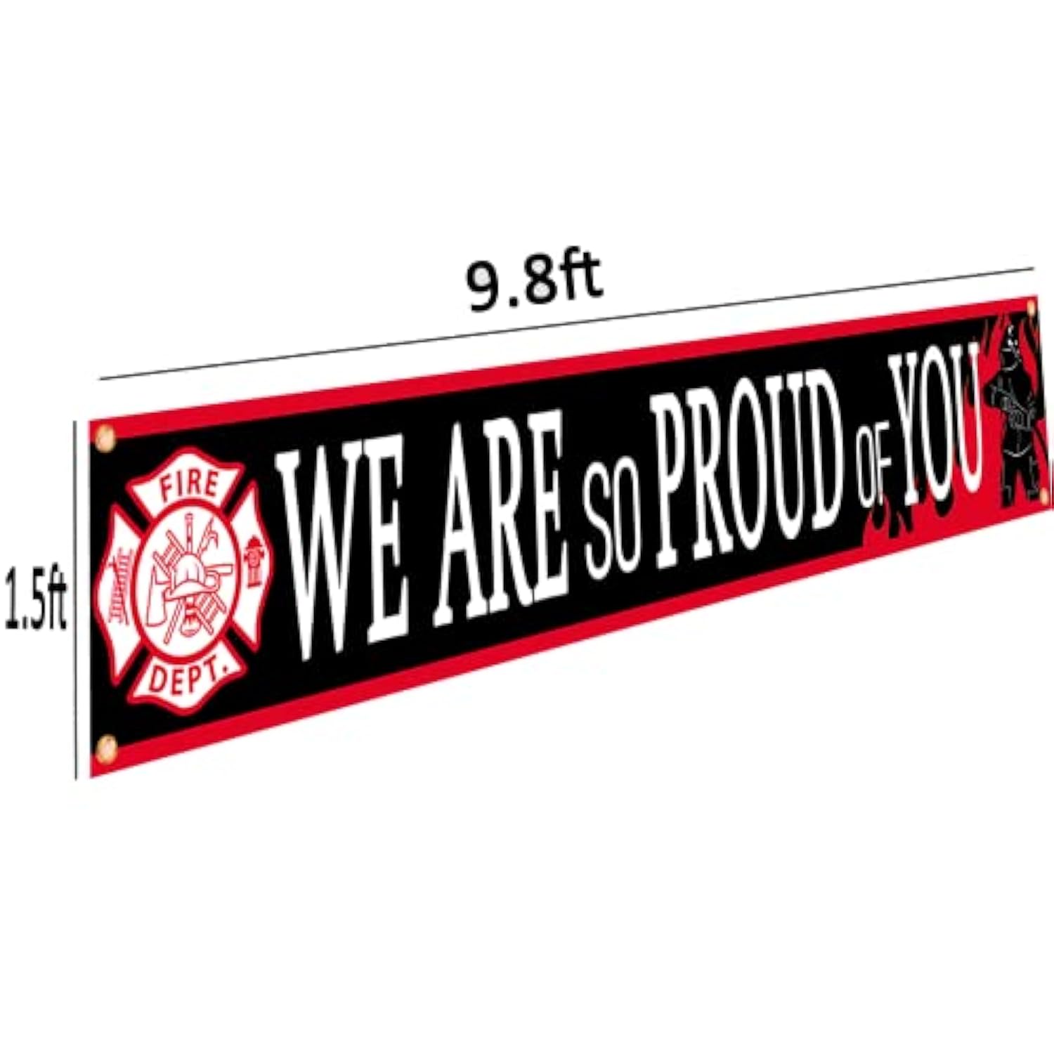 Firefighter Theme “We Are So Proud of You” Backdrop Banner – Fireman Retirement Party Decorations, Firefighter Birthday Party Supplies