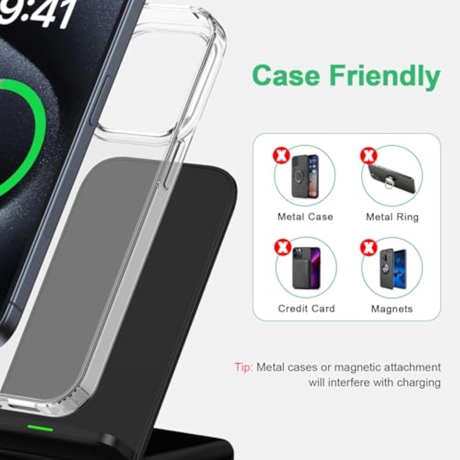 S25 Plus Fast Charger Wireless Samsung Charging Pad Charger Station Phone Stand Desk Charger Pad For Samsung Galaxy S25 Ultra S24 Plus S24Fe S23Fe S22 S21, Pixel 9 Pro, Iphone 16 Plus, 18W Qc Adapter