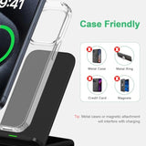 S25 Plus Fast Charger Wireless Samsung Charging Pad Charger Station Phone Stand Desk Charger Pad For Samsung Galaxy S25 Ultra S24 Plus S24Fe S23Fe S22 S21, Pixel 9 Pro, Iphone 16 Plus, 18W Qc Adapter