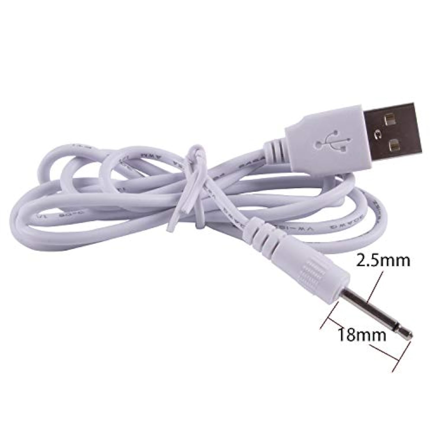 Usb To 2.5Mm Dc Barrel Jack Power Charge Cable With 2 Poles Adapter 18Mm For Electronic Device