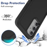 Samsung Galaxy S23 FE Case Dual Layer Protective Heavy Duty Cell Phone Cover with Screen Protector Military Grade Bumper Tough Black