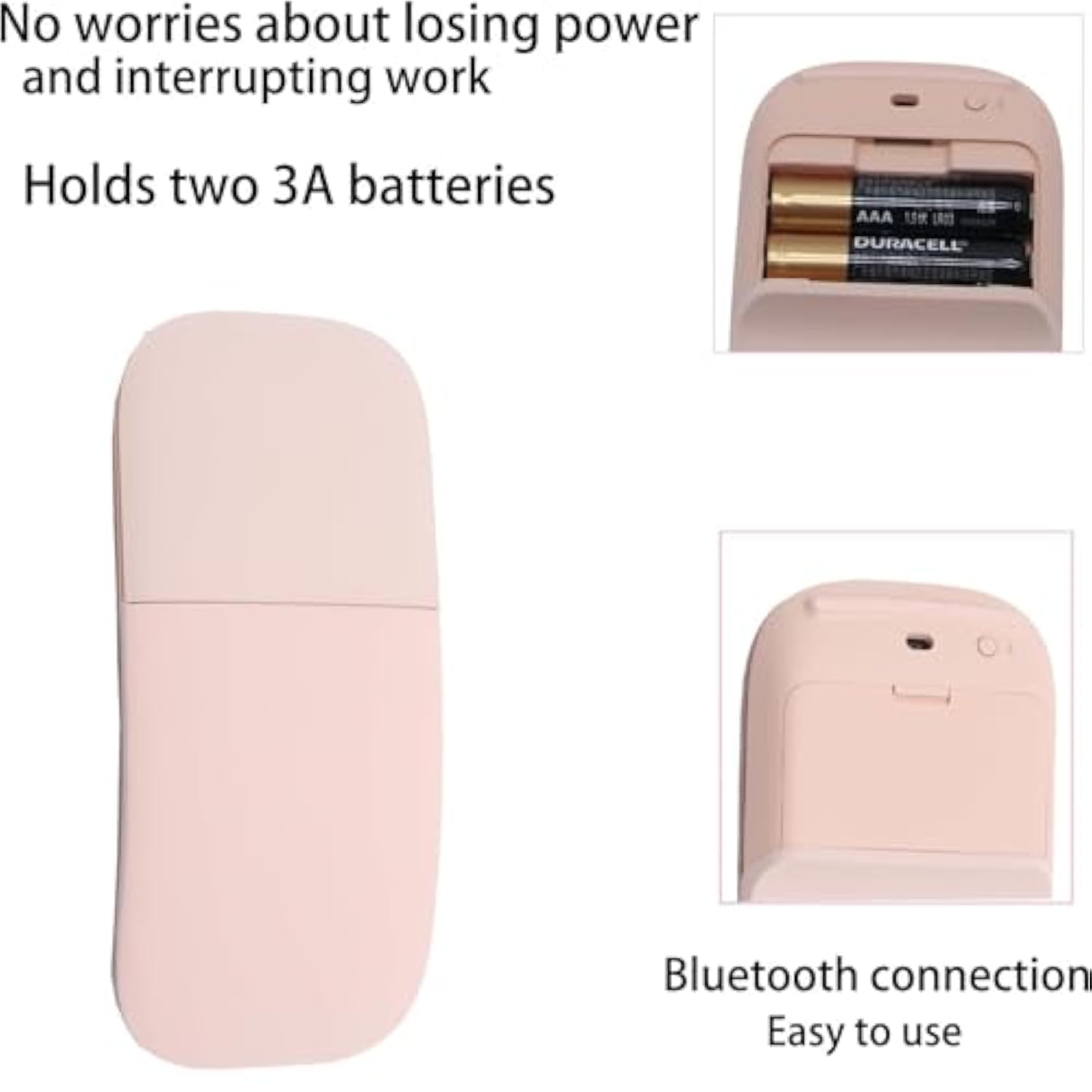 Foldable Arc Mouse Compatible With Microsoft Surface/Macbook, Portable Arc Touch Mouse, Compatible With Windows/Mac Os, Laptop Notebook Computer Accessories (Soft Pink)