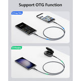 Short Micro Usb To Usb C Cable 1.5Ft, Otg Usb Type C To Micro Usb Cable Nylon