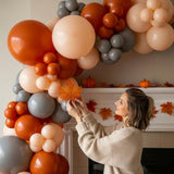 Fall Balloon Arch Kit: Terracotta, Peach, Orange, Gray - 130 Piece