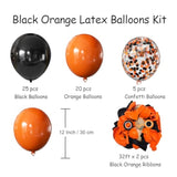 50 Pack Halloween Balloons 12 Inch Black Orange Latex & Confetti Balloons Party Decor