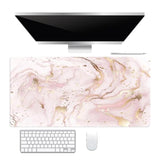 Large Desk Mouse Pad,Pink And Gold Marble Pattern Desk Mat For Desktop,Extended Gaming Mousepad,Rubber Base Xxl Non-Slip Computer Keyboard Pads For Gamer,Office School Home, 31.5 X 15.7 Inch