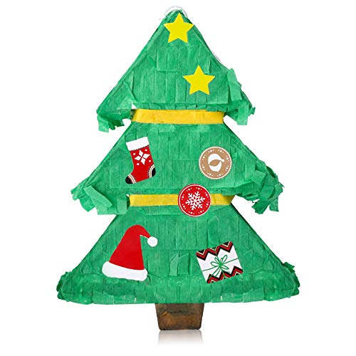 Christmas Tree Mini Pinata, Xmas Party Favors Supply, 6 x 4.7 x 1.2