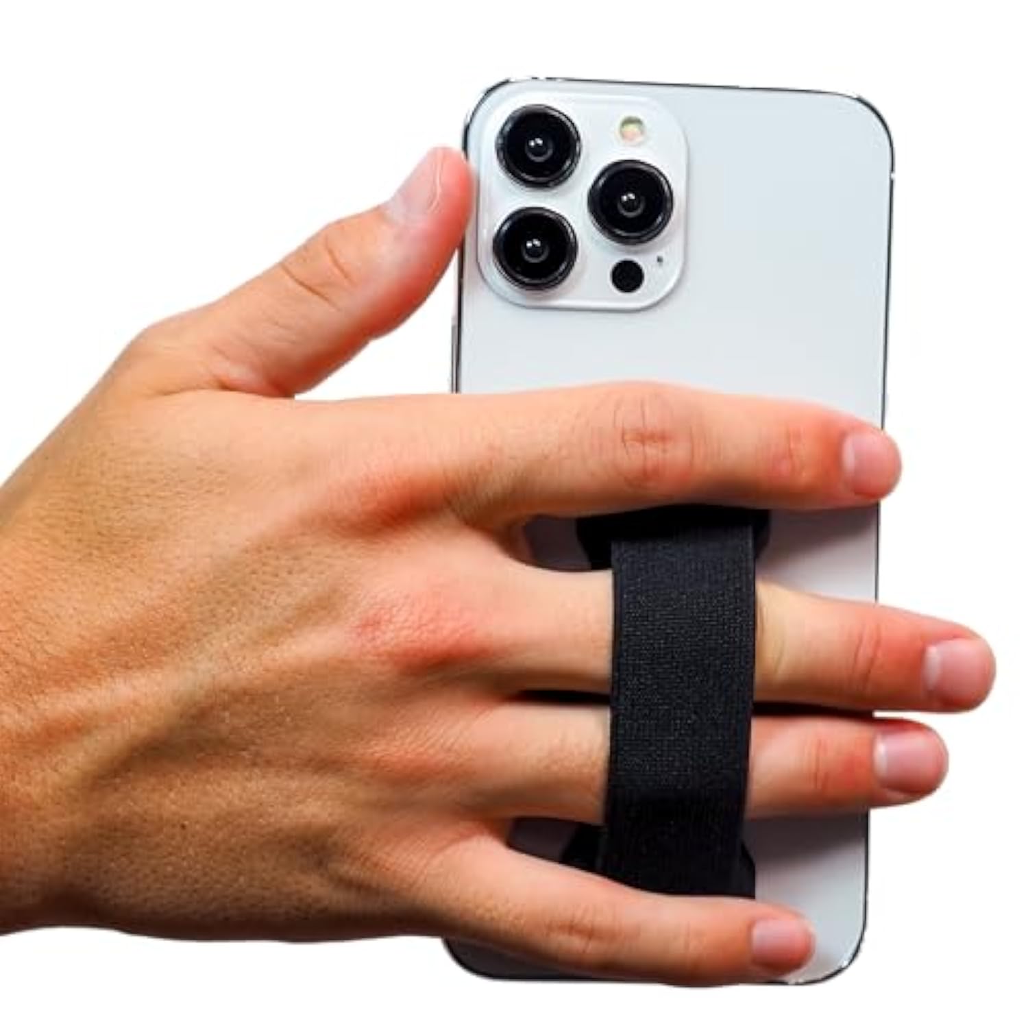 Pro Premium Phone Grip Elastic Phone Strap Magnetic Phone Mount And Kickstand For Smartphone And Tablet Black