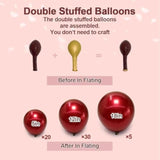 Burgundy Balloons Double Stuffed Wine Red Rose Red Balloon Arch Kit Maroon Garland Different Size For Valentine Wedding Birthday Baby Shower Anniversary Wine Party Decorations