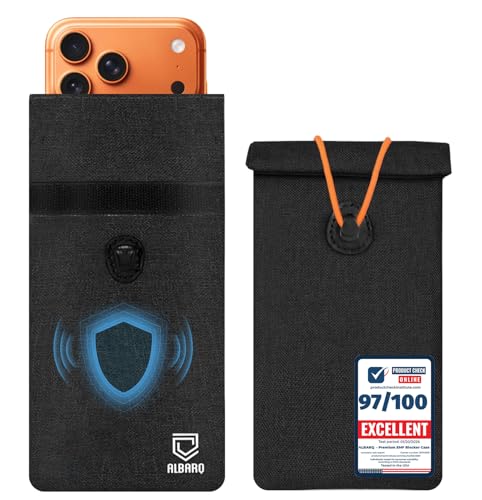 Premium Faraday Bags For Cell Phone EMF Blocker Case Protection Size 8inx4in Anti Shield Sleeve Phones Pouch Cage Car Keys Fob Cover 5G Wifi GPS