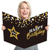 Jumbo Birthday Card Giant Guest Book Happy Birthday Party Decorations Supplies Gifts For Office Teacher Women Men Co-Worker -Large 14 X 22 Inches