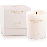 Simon&Tom Highly Scented Premium Vanilla Candle 10 Oz - 100 Hour Burn - Natural Organic Soy Wax - Aromatherapy Glass Candle Jar - Candle Jar With Matte White Gift Box For Home & Office - Vegan