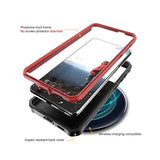 Vanguard Compatible With Samsung Galaxy S21 Plus Case, Military Grade Full-Body Rugged With Built-In Kickstand [Screenless Version] (Red)