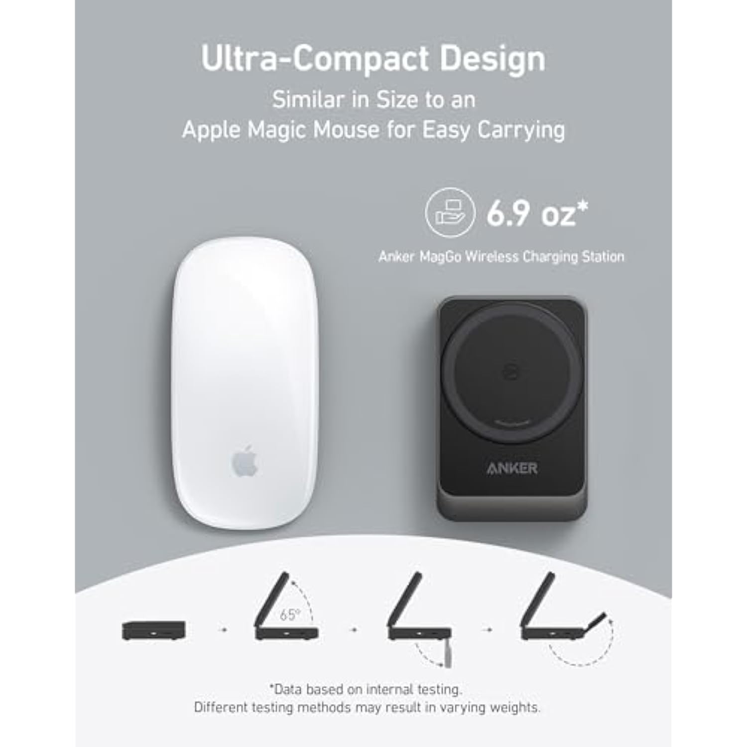 Anker MagGo 3 in 1 iPhone 16 Charging Station, MagSafe-Compatible Wireless Charger Stand, Qi2 Certified 15W Foldable Charger for iPhone 15/14, AirPods, Apple Watch 9 (40W USB-C Adapter Included)