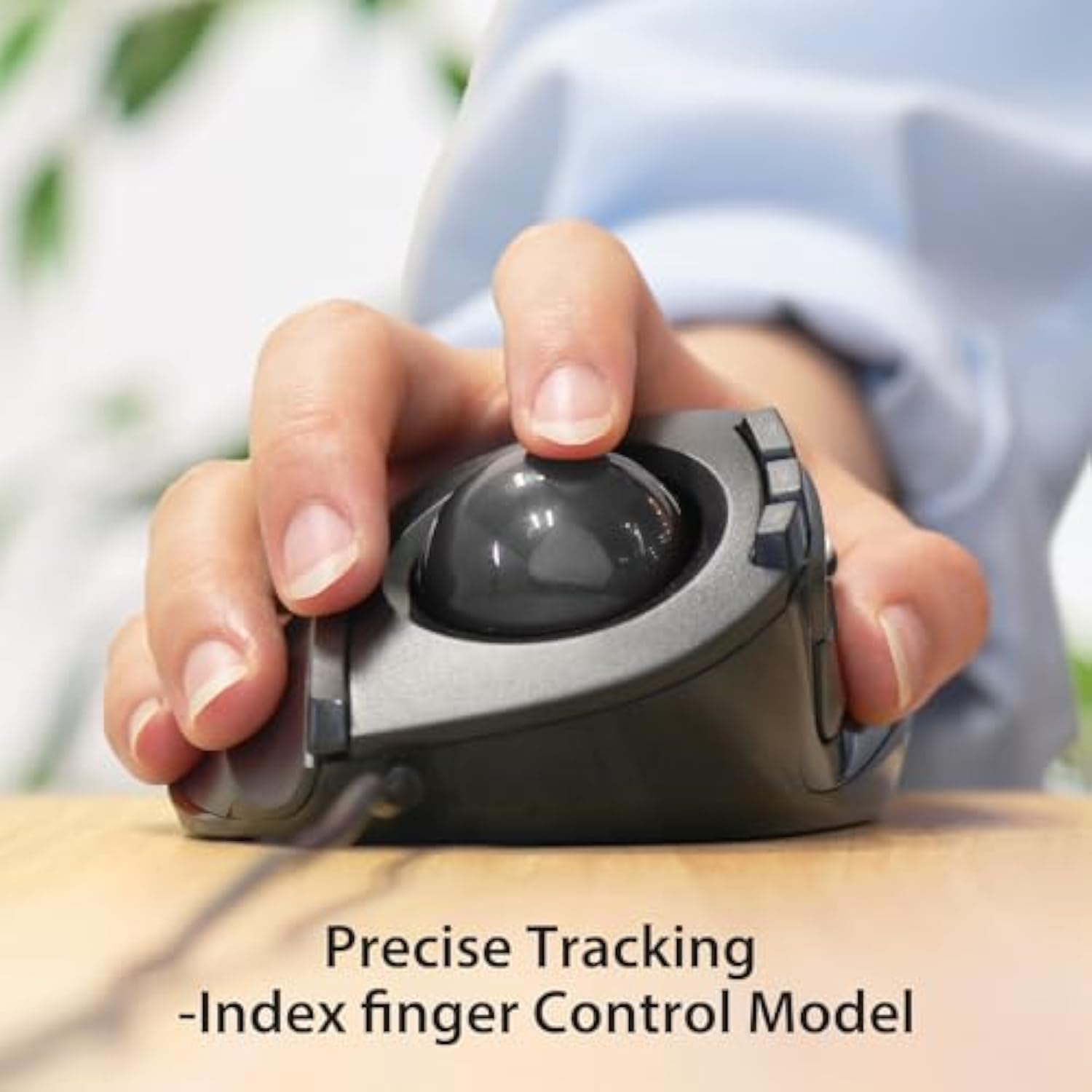 ELECOM DEFT Trackball Mouse, Wired, Finger Control, 8-Button Function with Smooth Tracking, Ergonomic Design, Windows11, macOS (M-DT2URBK)